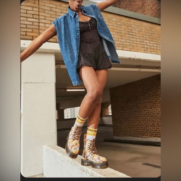 Doc Martens VEGAN RETRO CANVAS JADON lace‎ up combat platform boots size 11 - Picture 2 of 11